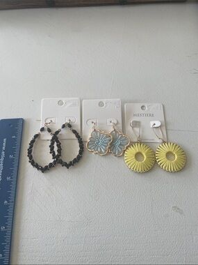 Yellow Sunburst Dangle Earrings - Bright Yellow Statement